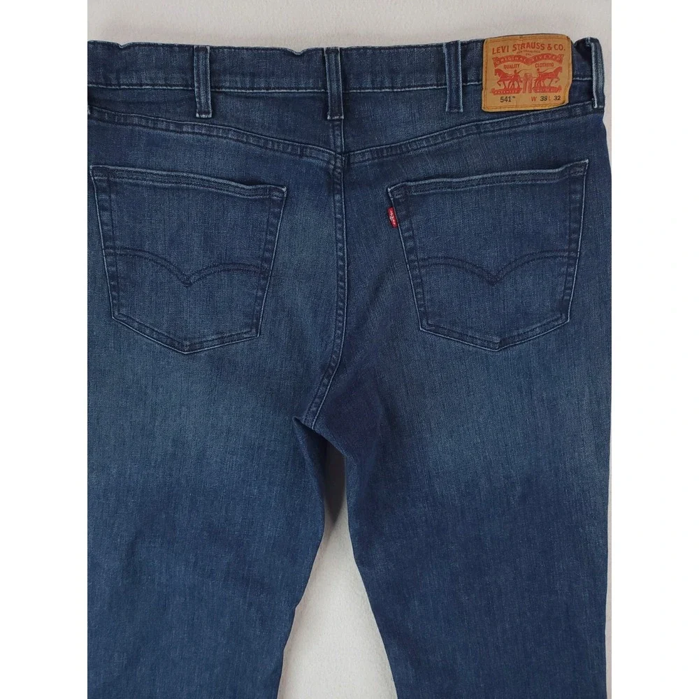 Levis 541 Jeans Mens 38x32 Blue Athletic Tapered Stretch Denim Pants Red Tab